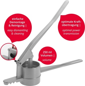 Westmark Spatzlechef 61202260 Presa pentru Spatzle si Cartofi Aluminiu Argintiu - Img 3