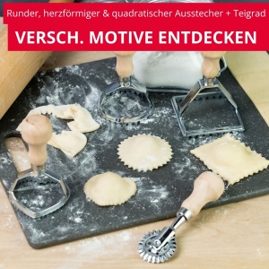 Westmark Teigrad Sofia 39 mm Cutter pentru Ravioli si Aluat Zink si Lemn de Fag - Img 6