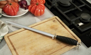 Wetzstahl ZWILLING 30 cm, Verchromat, Maner din Plastic, Negru - Img 5