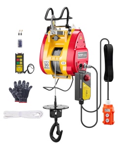Winch electric portabil VEVOR LES-500, 500 kg, 1800 W, telecomanda