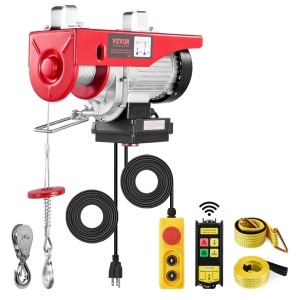Winch electric VEVOR PA600, 600 kg, 100 m telecomanda, 12 m inaltime ridicare