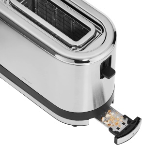WMF Kitchen Minis, prajitor de paine cu 1 felie, fanta lunga, paine prajita XXl, mini prajitor de paine cu atasament pentru chifle, 7 niveluri de rumenire, protectie la supraincalzire 600W, otel inoxidabil mat - Img 6