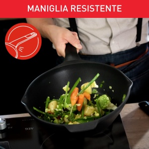 Wok antiaderent Lagostina Aroma 28 cm, aluminiu, cu indicator de temperatura - Img 6