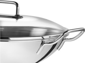Wok din inox Zwilling Plus O32cm cu capac de sticla si gratar compatibil inductie - Img 2