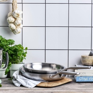 Wok din otel inoxidabil KitchenAid MultiPly, 28 cm, cu capac din sticla - Img 9