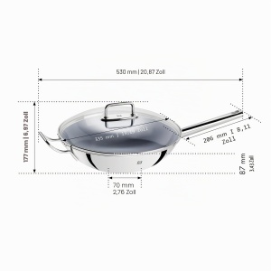 Wok ZWILLING Plus, 32 cm, ceramic, inductie, cu capac din sticla - Img 8