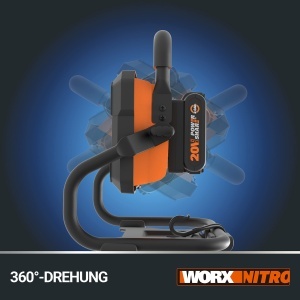 WORX WX026.9 Lampa de lucru fara fir Nitro LED 20V - Spot de constructie pivotant la 360 de grade - cu lumina LED pentru iluminarea ideala a muncii - fara baterie si incarcator - Img 4