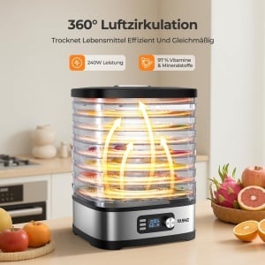 YASHE 8-Etagen Dorrautomat Timer 72H Temperatura Reglabila BPA-Free - Img 3