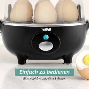 YASHE Eierkocher 360W Aparat compact pentru gatit oua cu functie automata si BPA-free - Img 5