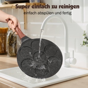 YASHE Tigaie Pancake Smiley 7 forme antiaderente din aluminiu turnat compatibila cu toate tipurile de plite - Img 5