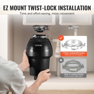 Zdrobitor de Deseuri VEVOR JWM-931, 1,25 CP, Zerkleinerungssystem pentru Alimente - Img 5