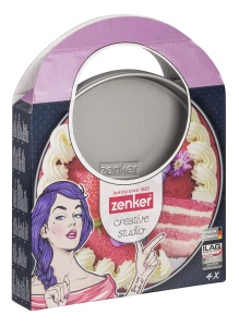 Zenker creative studio Set de tavi pentru tort in straturi, tavi de copt rotunde, tavi de copt cu acoperire antiaderenta, tava de tort: O180mmx18mm, coacere creativa (culoare: roz, argintiu), cantitate: 4 bucati - Img 4