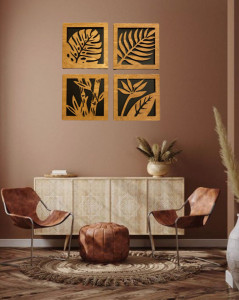 Set 4 tablouri Frunze