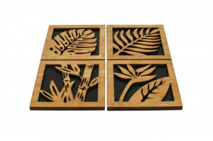 Set 4 tablouri Frunze
