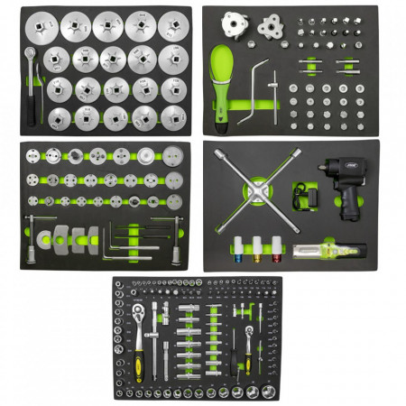 Set Complet de 5 Sertare cu Instrumente de Schimbare Ulei pentru Carucior de Scule, JBM
