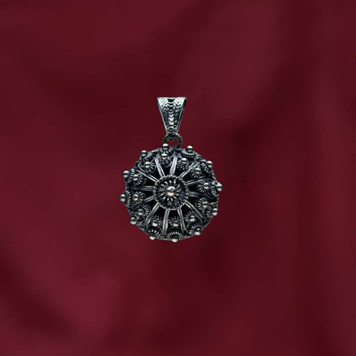 Сребърна Висулка - Слънце - 950 Сребро Филигран