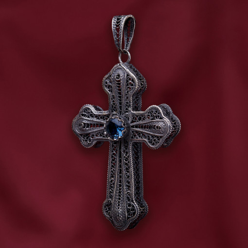 Сребърен Кръст 3 - 950 Сребро Филигран