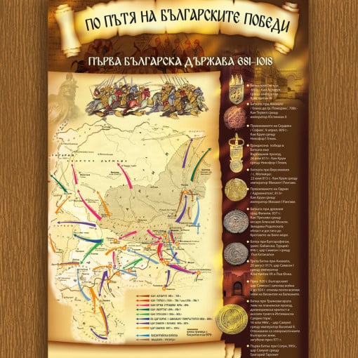 Табло - Победите на Първо Българско Царство - Еталбонд - 70 х 50