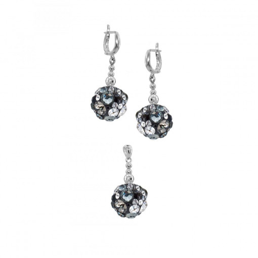 Сребърен Комплект - Блясък - Кристали Swarovski - Сребро с Проба 925