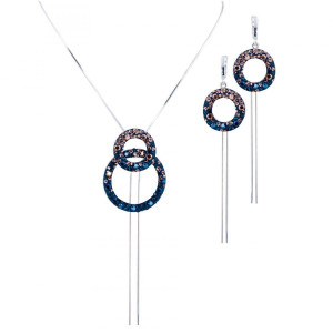 Сребърен Комплект - Пълнолуние - Кристали Swarovski - Сребро с Проба 925 | ANTIKO.BG - Български Бижута и Подаръци