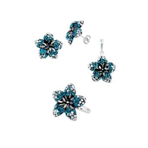 Сребърен Комплект - Свежест - Кристали Swarovski - Сребро с Проба 925 | ANTIKO.BG - Български Бижута и Подаръци
