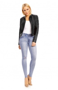 Jacheta Biker Simpla Cu Fermoar Asimetric - Img 3