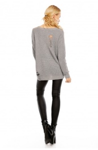 Pulover Calduros din Tricot cu Taieturi Decorative - Img 13