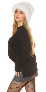 Pulover damă negru cu imprimeu roz „Pinky Promise” – casual, confortabil, oversize - Img 10