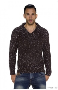 Pulover Elegant cu decolteu in V si Guler Gros pentru Barbati - Img 1