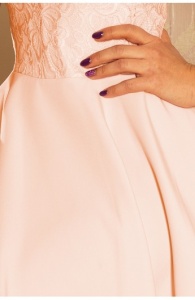 Rochie babydoll , imbracata cu dantelă - culoare piersic - Img 5