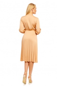 Rochie Midi cu Decolteu in V si Fusta Plisata - Img 5