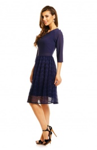 Rochie Midi Trapezoidala cu Maneci Trei Sferturi - Img 11