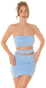 Rochie mini bandeau sclipitoare cu decupaje pentru club și petrecere - Img 7