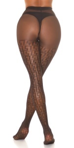 Dresuri Dama cu Model Geometric, Transparenti, Elastici, Fashion – Negru - Img 6