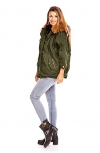 Geacă de damă cu blană artificială - stil casual-chic - Img 4