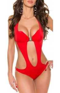 Monokini cu Detaliu Argintiu si Slip Clasic - Img 1