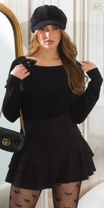 Pulover damă cu fundă decorativă pe umăr, lejer, elegant – disponibil în mai multe culori - Img 11