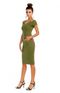 Rochie deasupra genunchilor mulata , kaki - Img 4