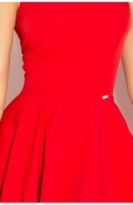Rochie elegantă roșie cu croială în cloș - Img 5