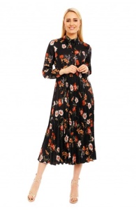 Rochie lunga tip camasa cu imprimeu floral - Img 2