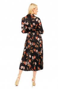 Rochie lunga tip camasa cu imprimeu floral - Img 4