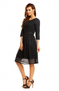 Rochie Midi Trapezoidala cu Maneci Trei Sferturi - Img 3