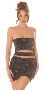 Rochie mini bandeau sclipitoare cu decupaje pentru club și petrecere - Img 3