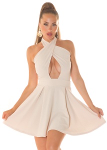Rochie scurtă de ocazie cu decolteu adânc și bretele încrucișate – elegantă și sexy - Img 6