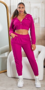 Set trening damă din 2 piese – hanorac scurt cu fermoar + pantaloni, casual sport - Img 4