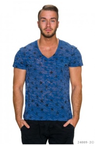Tricou Imprimat cu Decolteu in V - Img 3