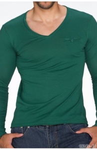 Bluza Uni verde cu Maneca Lunga - Img 3