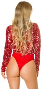 Body damă cu paiete , decolteu adânc, mânecă lungă, croi tip tanga – Glam Party Look - Img 8