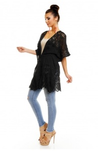 Cardigan negru subtire din dantela - Img 4