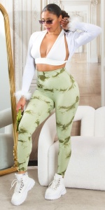 Colanți damă colorați cu imprimeu tie-dye – model mulat, talie înaltă, sport & casual - Img 4